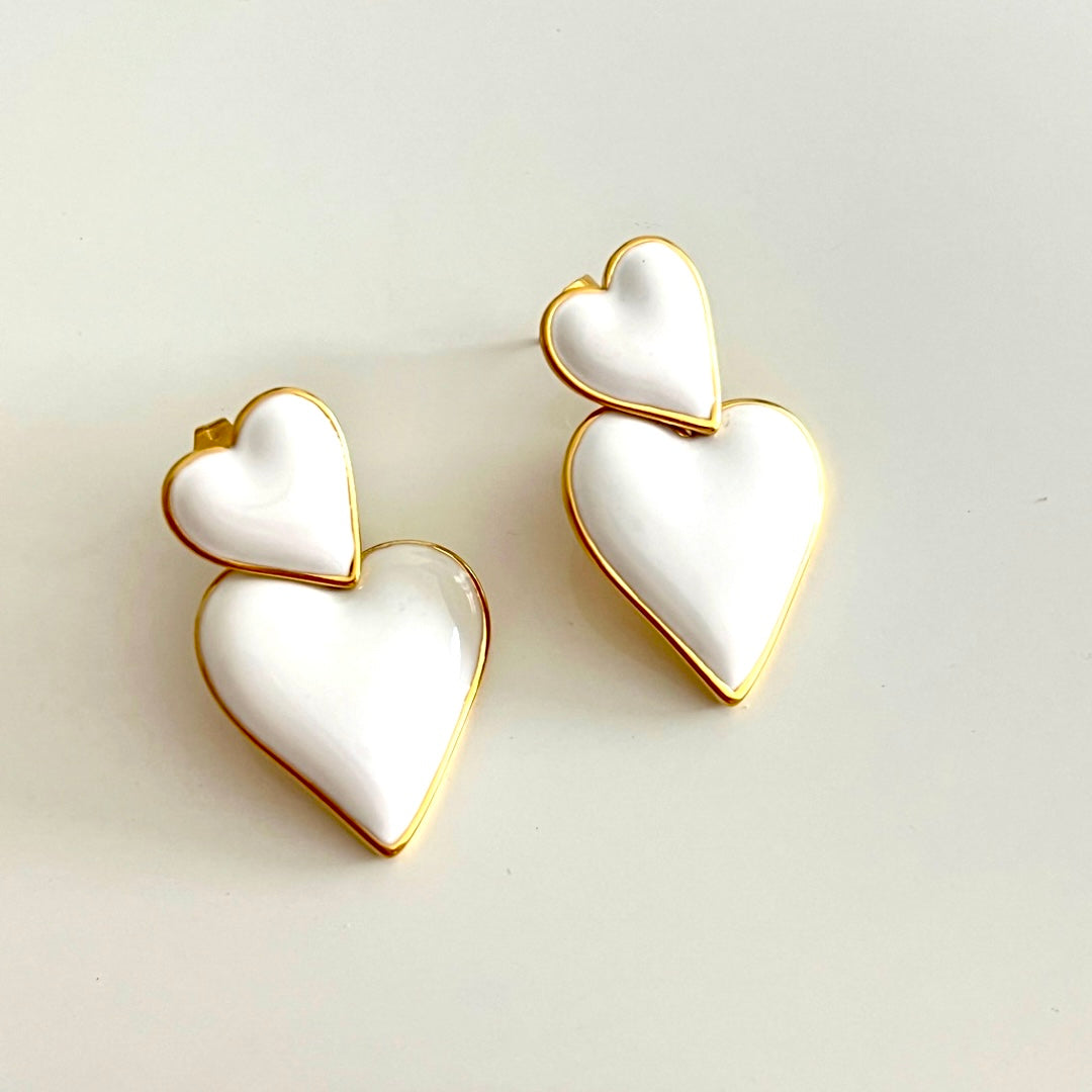 Aretes Double Heart Colors