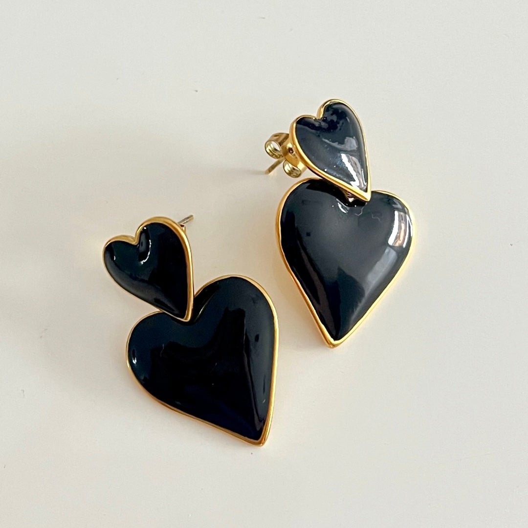 Aretes Double Heart Colors