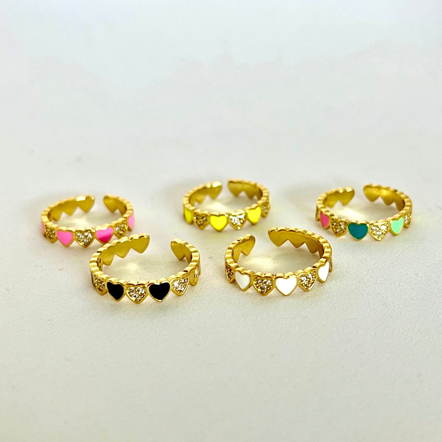Anillo Enamel Hearts