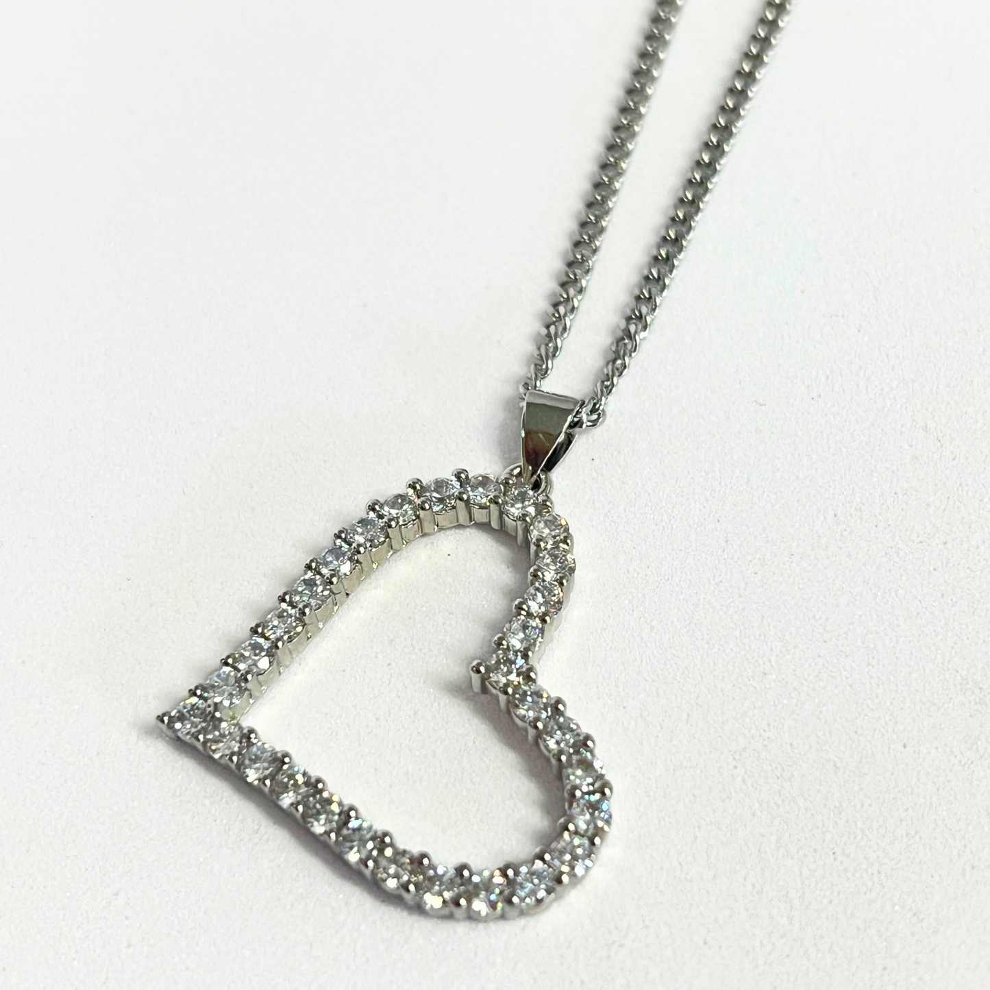 Cadena Big Heart Silver