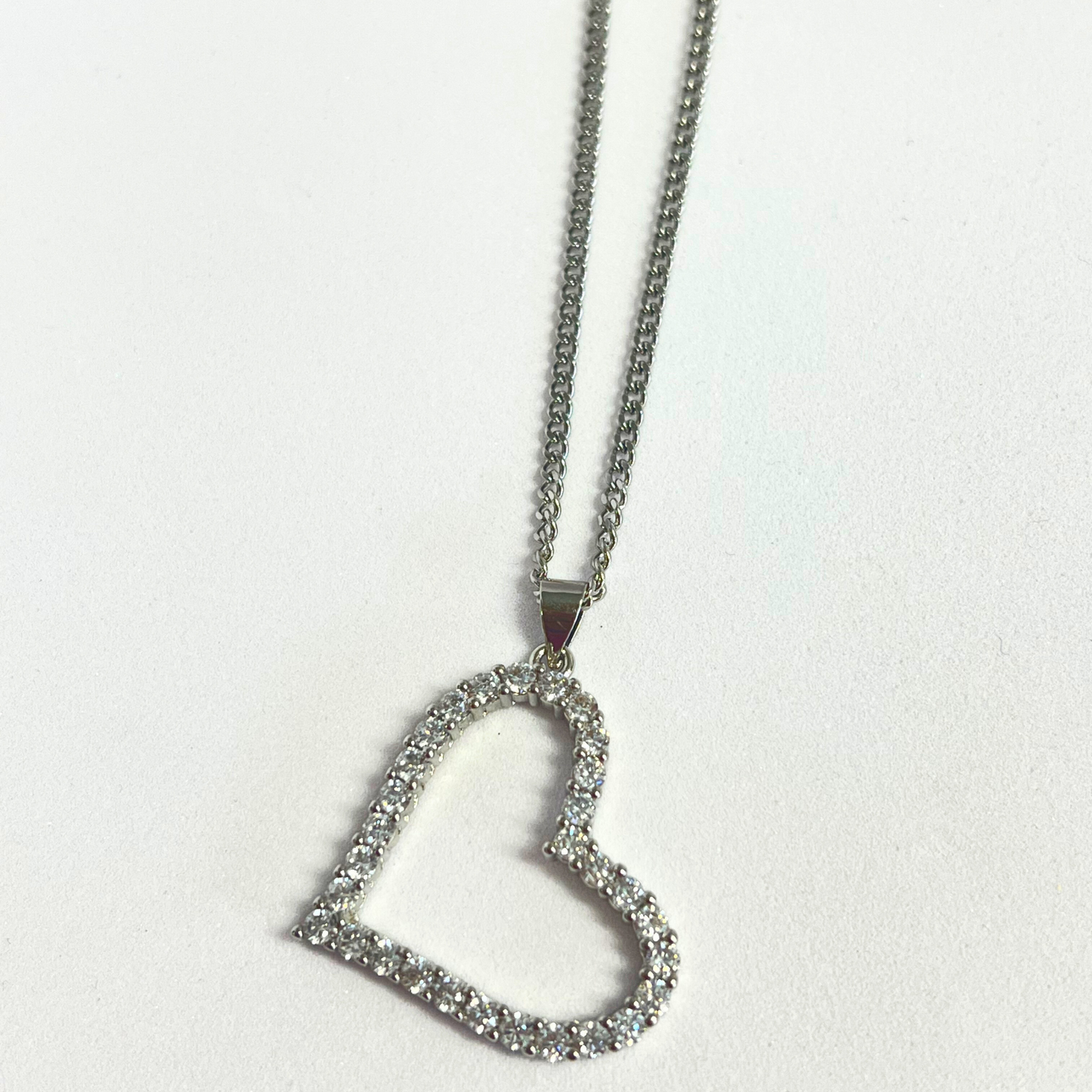 Cadena Big Heart Silver