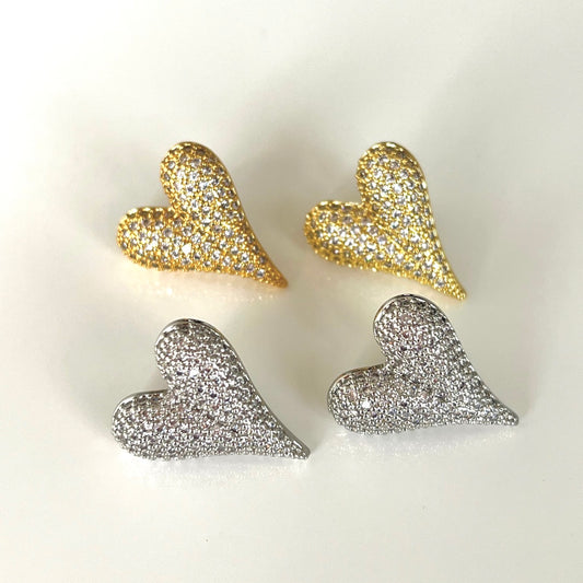 Aretes Heart Full Zirconium