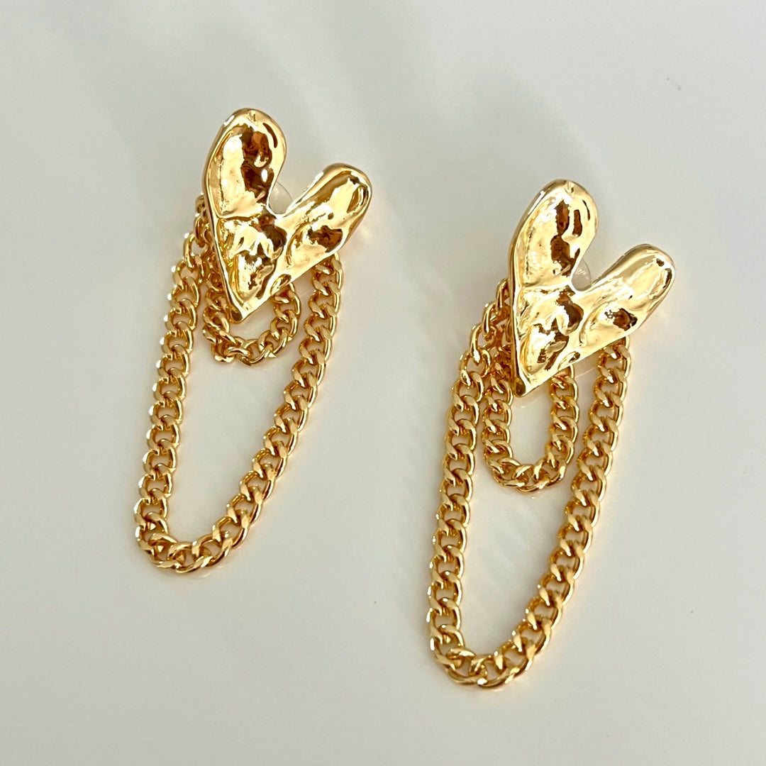 Aretes Chain Heart