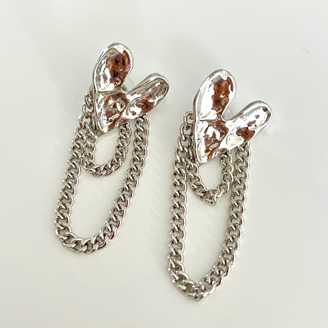 Aretes Chain Heart