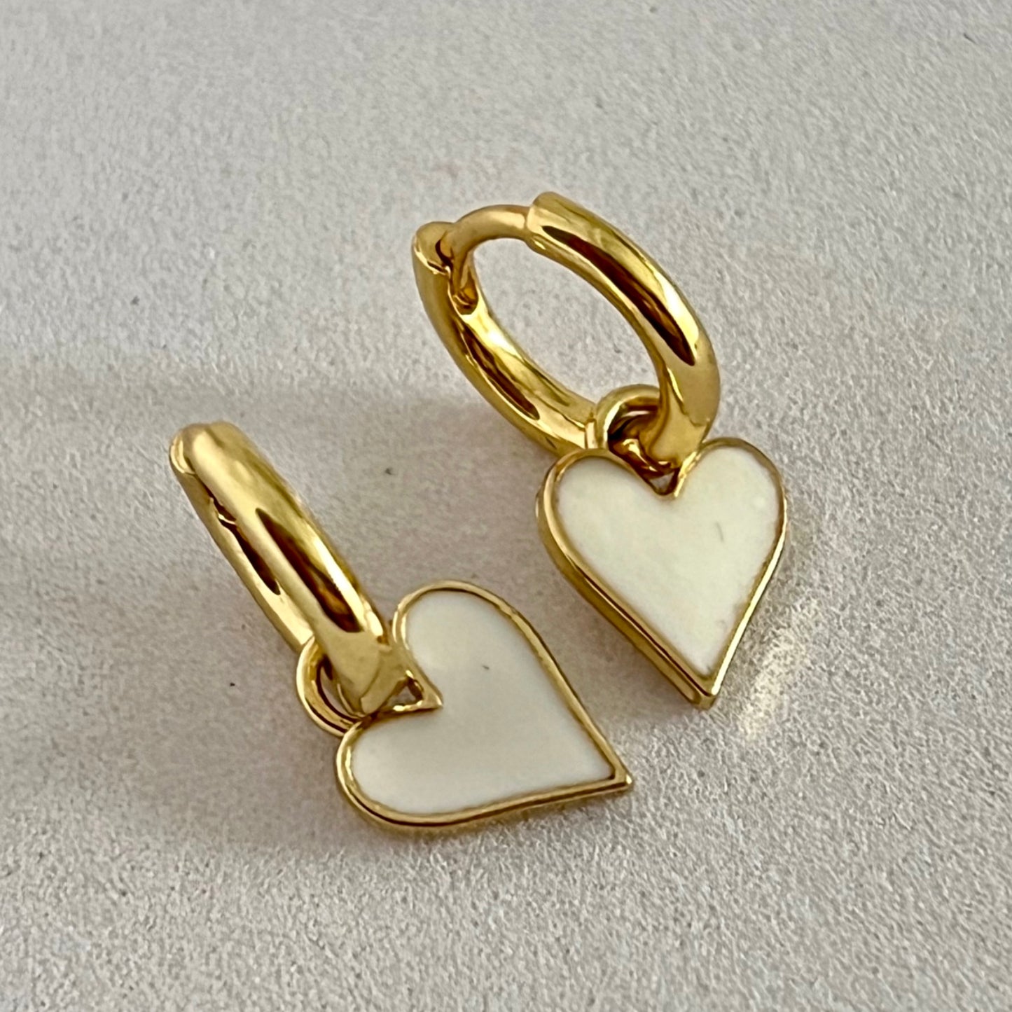 Mini Heart Hoops Enamel