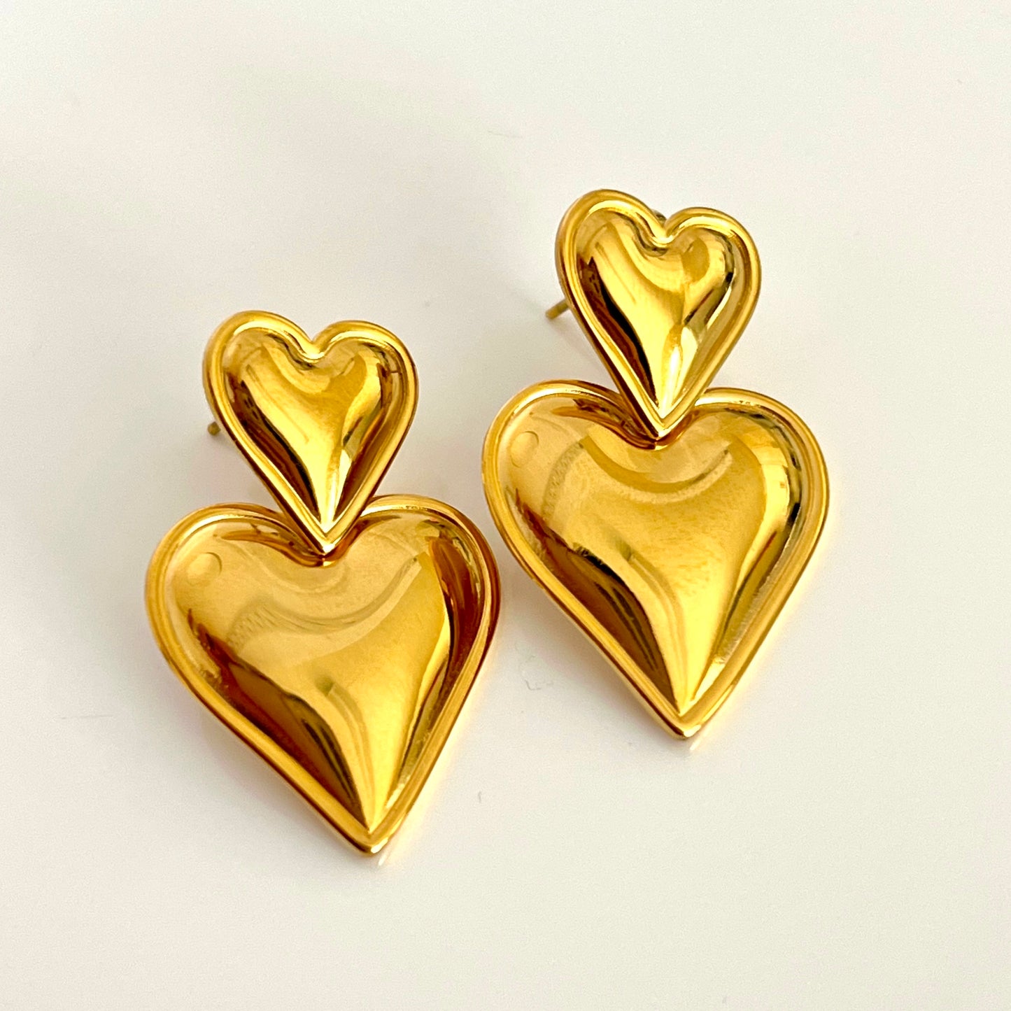 Aretes Double Hearts