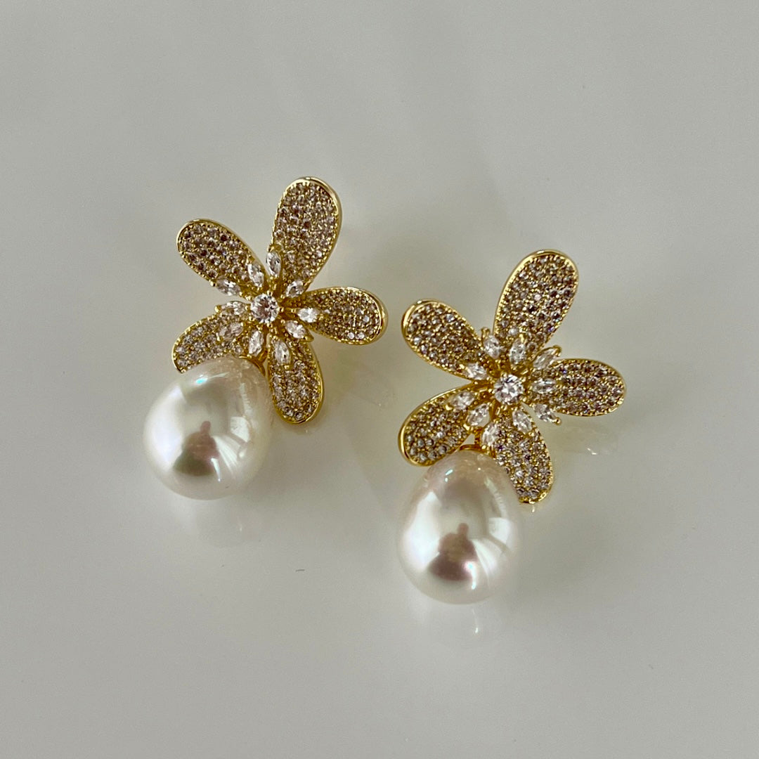 Aretes Flower Pearl