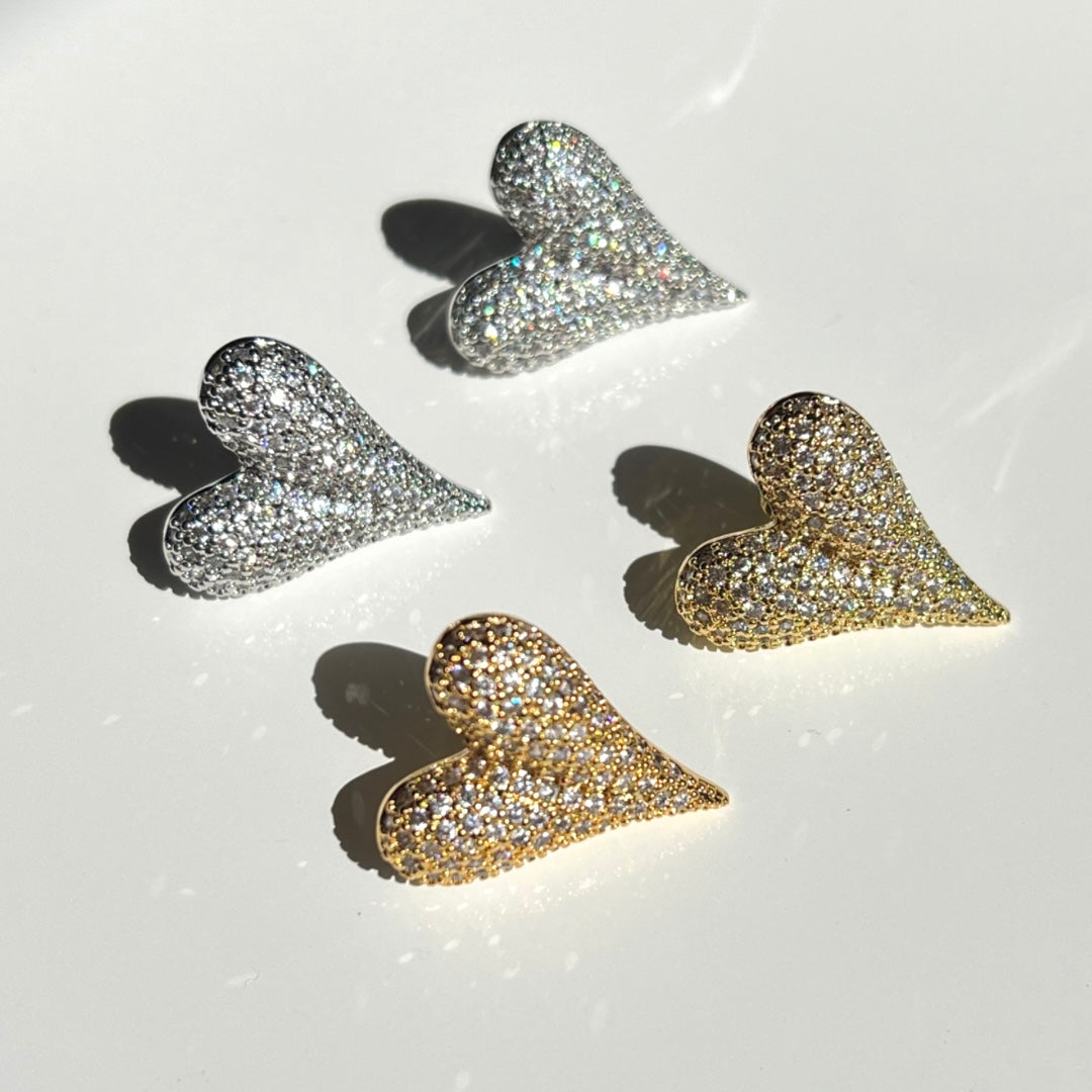 Aretes Heart Full Zirconium