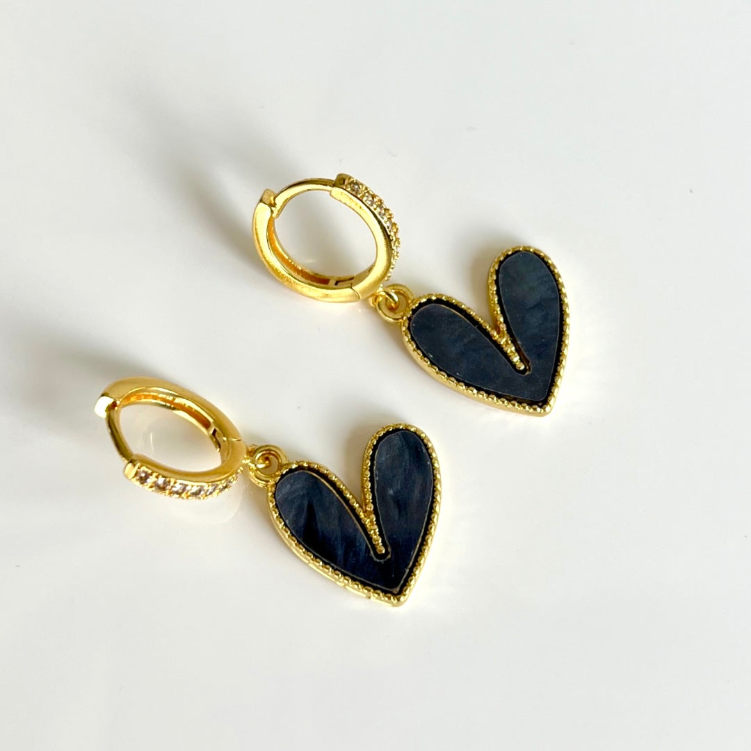 Aretes Heart Nacar Colors