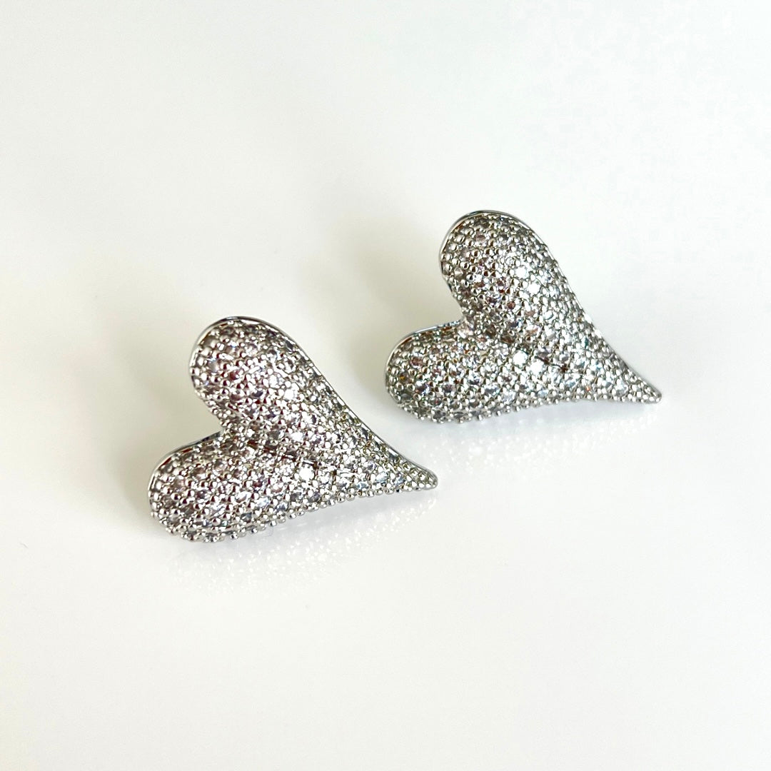 Aretes Heart Full Zirconium