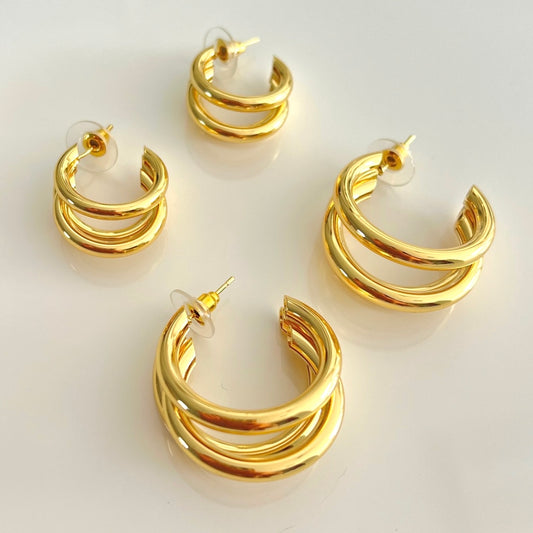 Aretes Triple Hoops