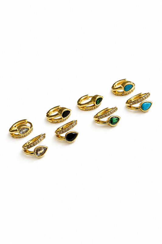 Aurora Gem Huggie Earrings