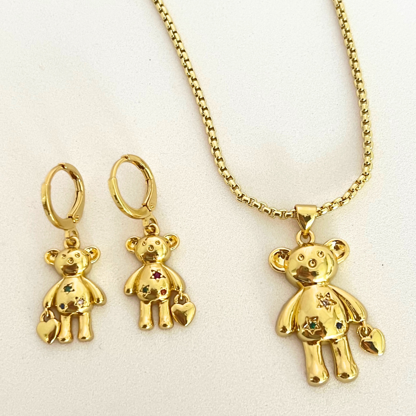 Set Bear Charm Heart