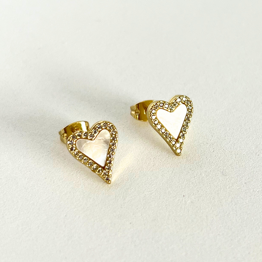 Aretes Mini Nacar Heart