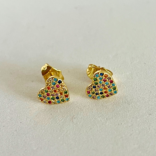 Aretes Heart multicolor