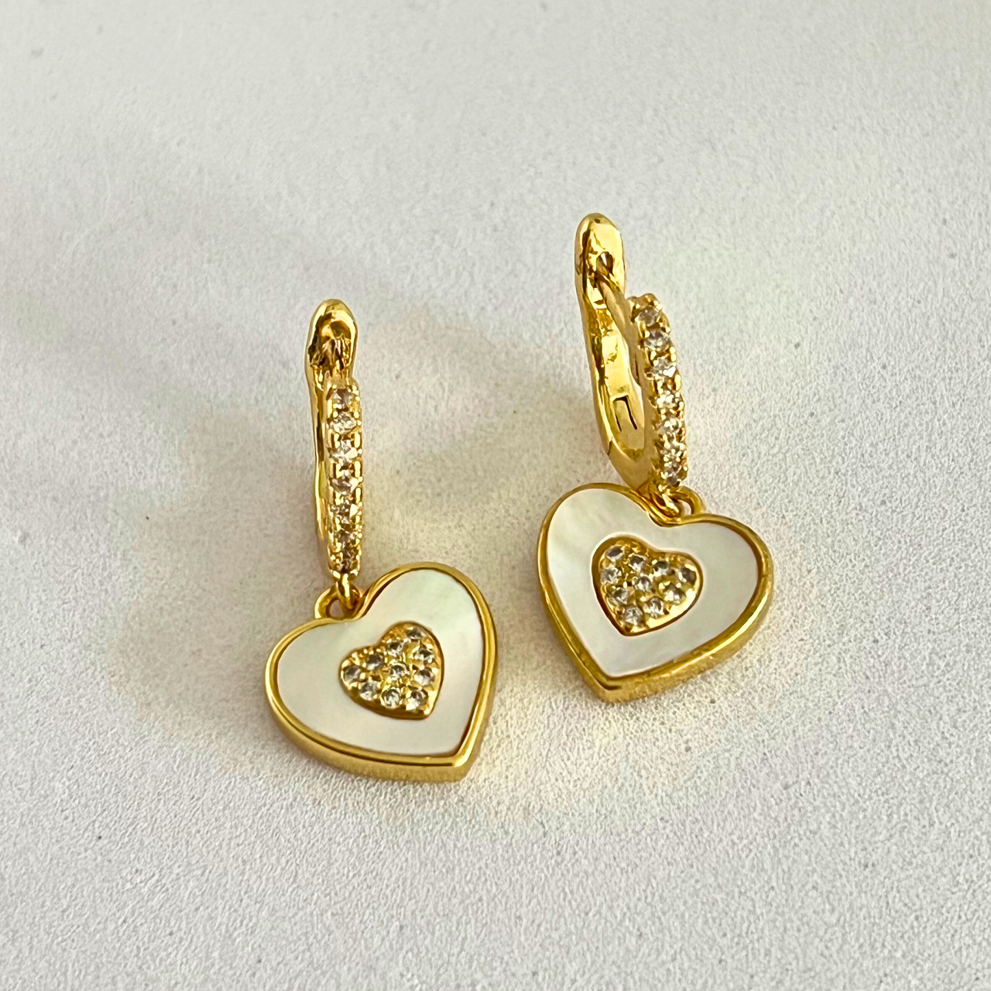 Aretes Heart Nacar