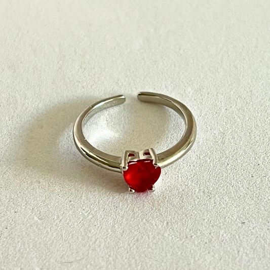 Anillo Heart Red