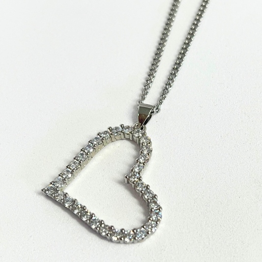 Cadena Big Heart Silver