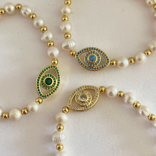 Pulsera Pearl Evil Eye