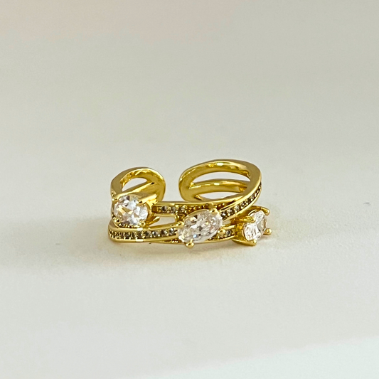 Anillo Three Crystals